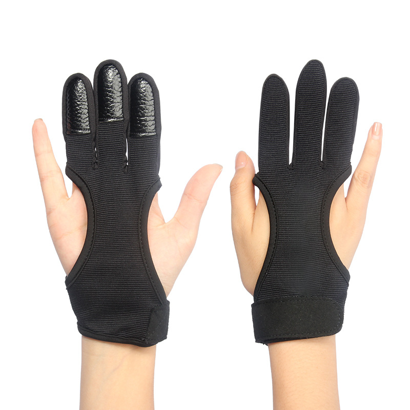 Shooting Gloves Sports Three Finger Breathable Bow and Arrow Competitive Hand Protection Archery Gloves Export-Oriented Factory Manufacturer