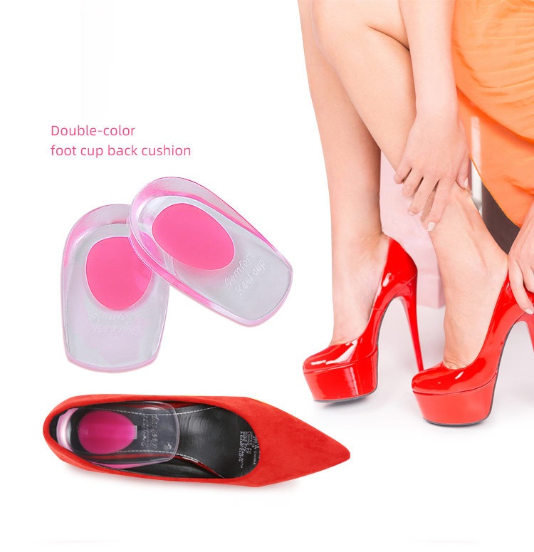 Silicone Heel Cup Pads Gel Heel Cups Plantar Fasciitis Inserts Foot Care Silica Gel Cushion Pad High-Volume Manufacturing Trade