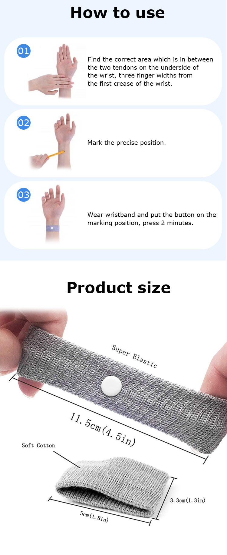 Sports Safety Wristbands Wrist Support Car sickness Seasick Anti Motion Sickness Wrist Bands Anti Nausea Wristbands B2B Factory Pricing Processing
