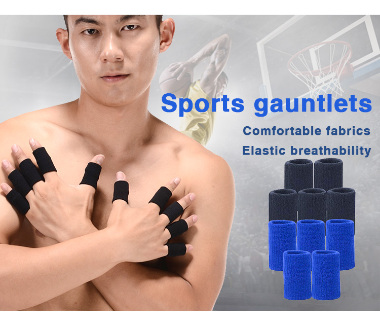 Sports finger protection basketball fitness nylon finger cover elastic breathable sports knitted finger joint protection Factory Pricing