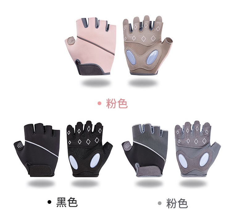 Sports half finger liquid silicone protective fitness gloves breathable thick palm mat wear-resistant non-slip fingers Export Wholesale