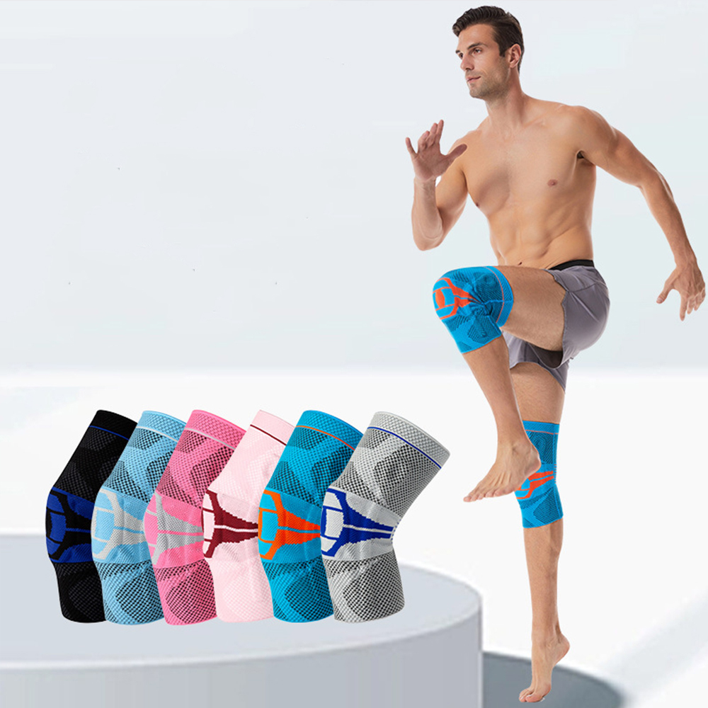 Sports knee pads outdoor silicone anti-collision anti slip spring support protective cover knee pads Global Manufacturing