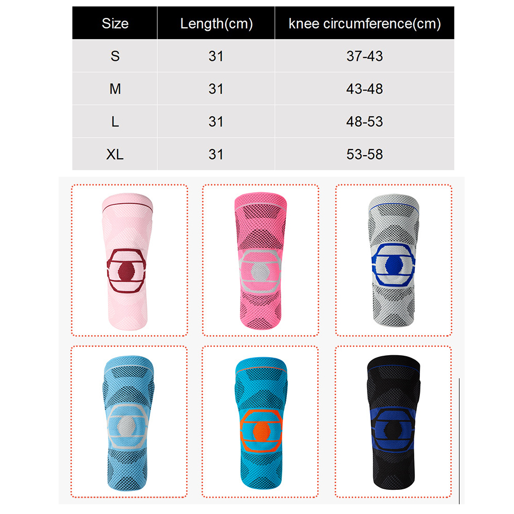 Sports knee pads outdoor silicone anti-collision anti slip spring support protective cover knee pads Global Manufacturing