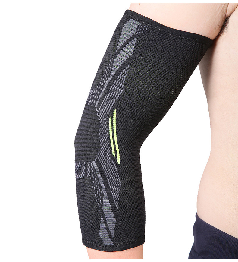 Sports knit pressure elbow four-sided elastic fitness anti-slip breathable nylon elbow protectors China Bulk Supplier Customization