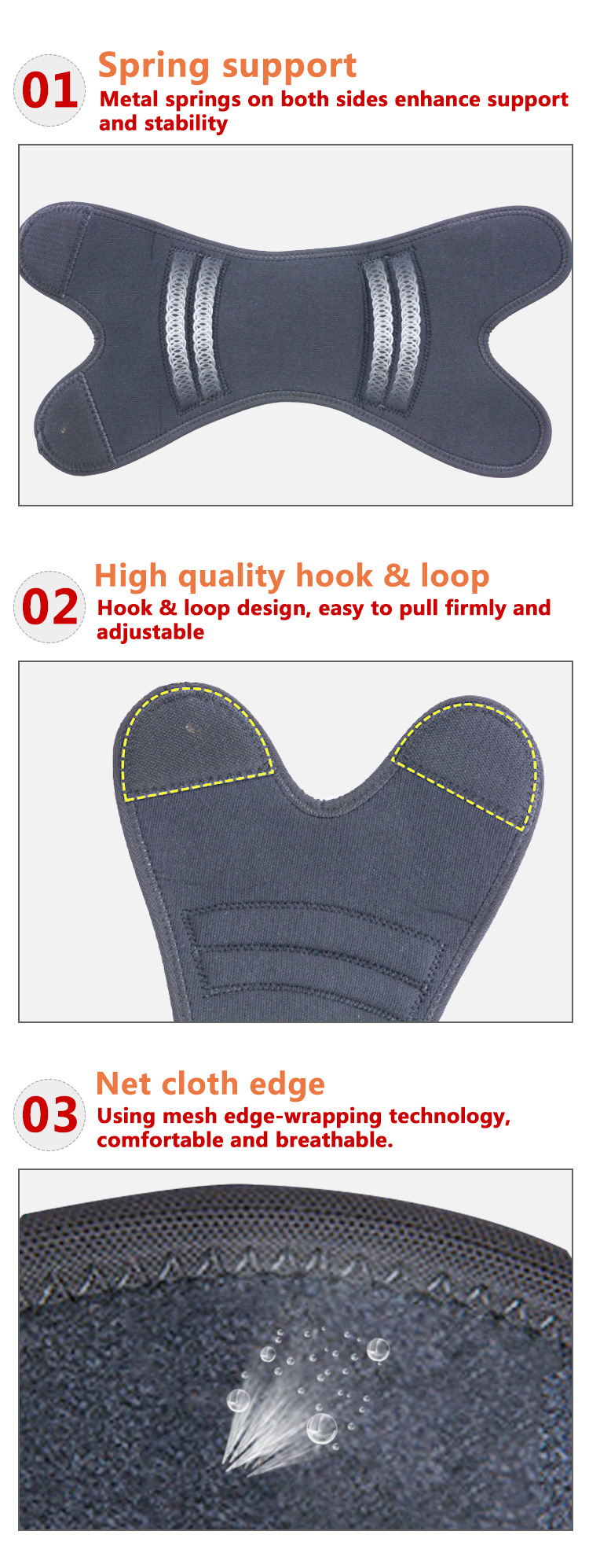 Spring Supported Pressure Knee Pads Comfortable and Breathable Compression Knee Support Sports Strap Knee Bandage Affordable Factory Pricing