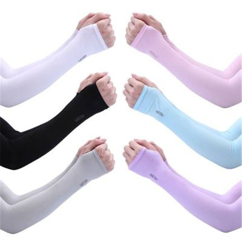 Summer sunscreen sleeves outdoor travel nylon ice silk sleeves cycling sports sunshade arm guard gloves long Manufacturing Plant