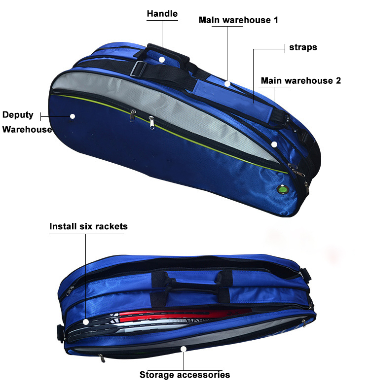 Tennis Rackets Bag 6 Pieces  Shell Sports Bag Large Capacity Badminton Racquets Backpack Men Women Tenis Squash bag Large Order Wholesale Export