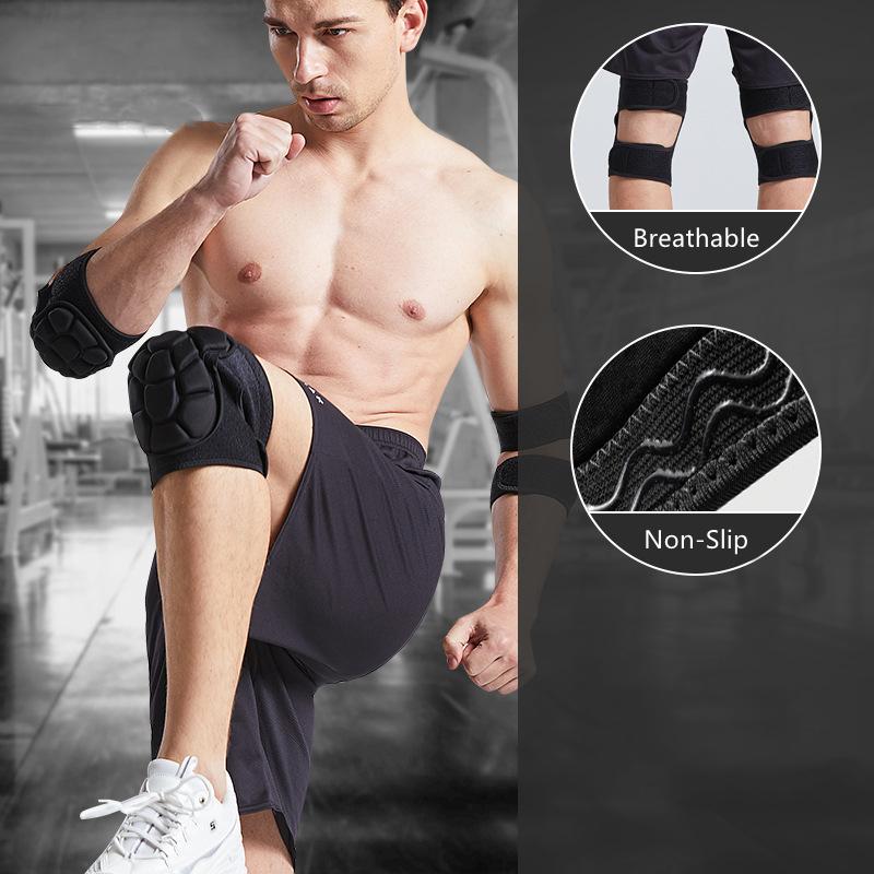 Thick Sponge Knee Pads High Elastic Anti-Slip Collision Avoidance Knee Support Guard Sleeves for Basketball Dance Running Private Label Manufacturing