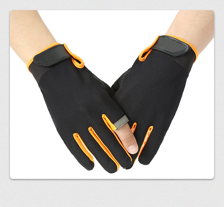 Two finger fishing gloves for outdoor sun protection anti slip breathable touch screen thin sports gloves Low-Cost Manufacturing
