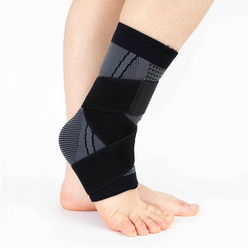 Unisex Magic Tape Band Compression Ankle Guard Anti-Sprain Wrap Protec Ankle Brace With Strap China Factory Supply