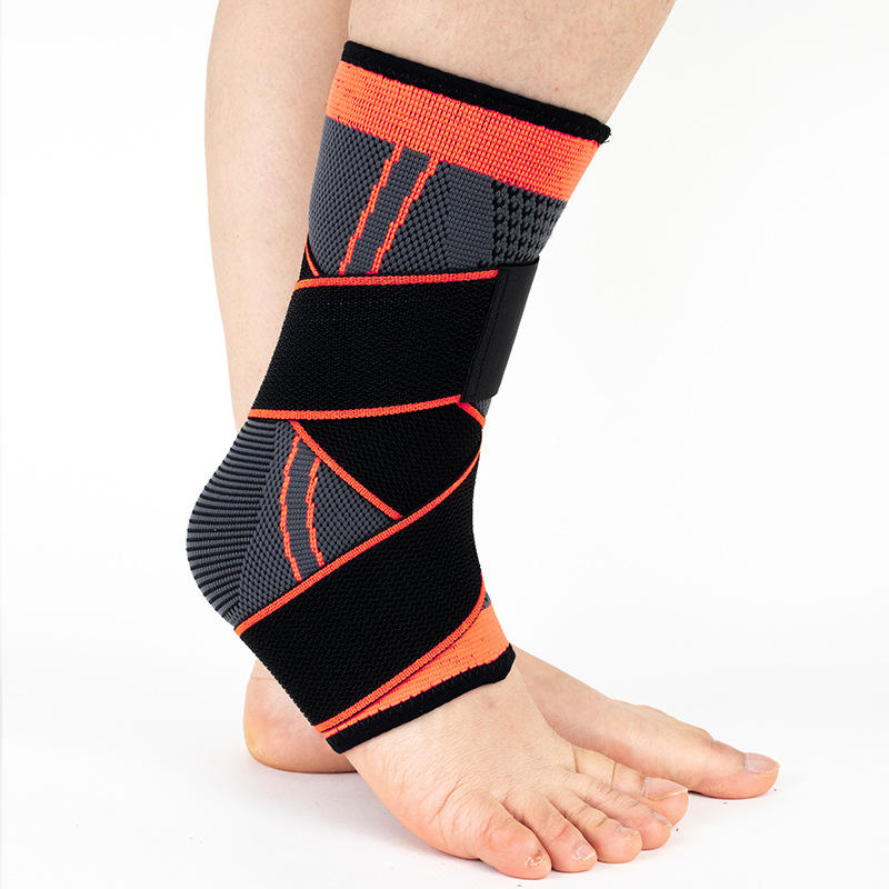 Unisex Magic Tape Band Compression Ankle Guard Anti-Sprain Wrap Protec Ankle Brace With Strap China Factory Supply