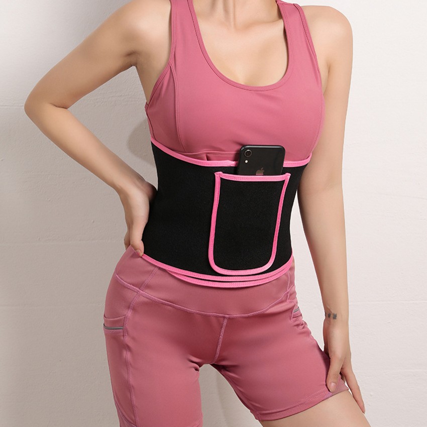 Unisex Neoprene Waist Trainer Belt with pocket Elastic Fabric Waist Trimmer with silver coated Sweat Lining For Body Slimming Wholesale B2B Pricing Outlet