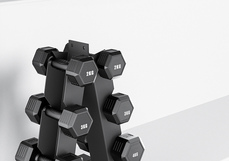 Wholesale Cast Iron Fitness Equipment Round Head Rubber Dumbbell/Rubber Hex Dumbbell Factory Pricing Supply