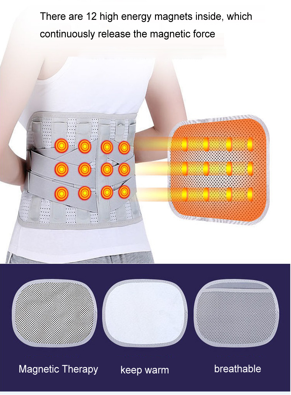 With 3 Pad Tourmaline Self-Heating Magnetic Orthopedic Waist Trainer Support Belt Lumbar Disc Herniation Back Brace Spine Corset Discount Factory Network