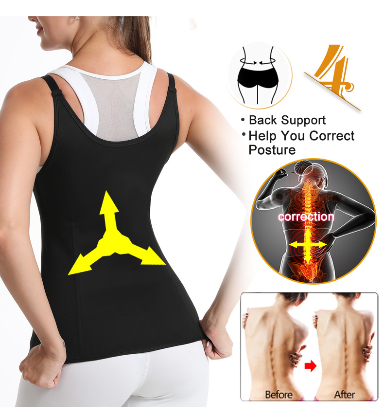 Women Sauna Shaper Vest Thermo Sweat Shapewear Tank Top Slimming Vest Waist Trainer Corset Gym Fitness Hot Workout Zipper Shirt Wholesale Distribution Distributor