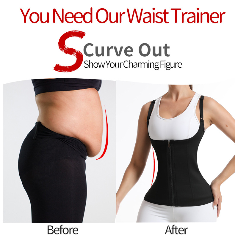 Women Sauna Shaper Vest Thermo Sweat Shapewear Tank Top Slimming Vest Waist Trainer Corset Gym Fitness Hot Workout Zipper Shirt Wholesale Distribution Distributor