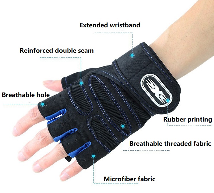 Workout gym gloves Wholesale leather half finger workout gym fitness weight lifting gloves men and women Manufacturer and Supplier