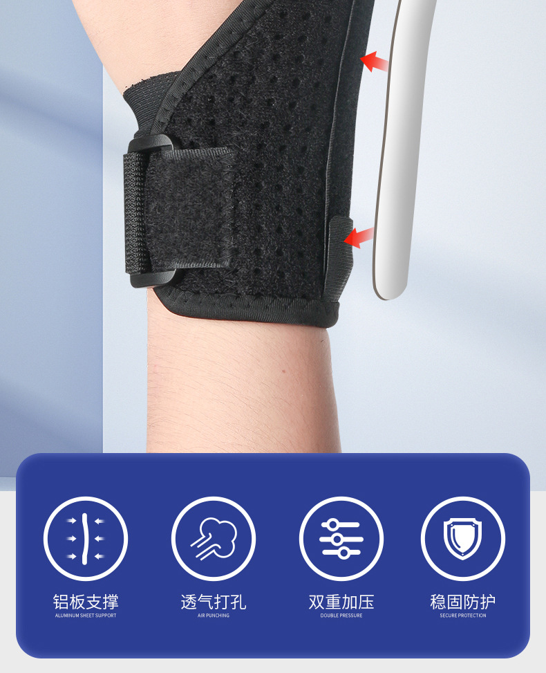 Wrist sprain fracture tendon sheath protection thumb Adjustable steel bar support mesh breathable hand protection Factory Direct