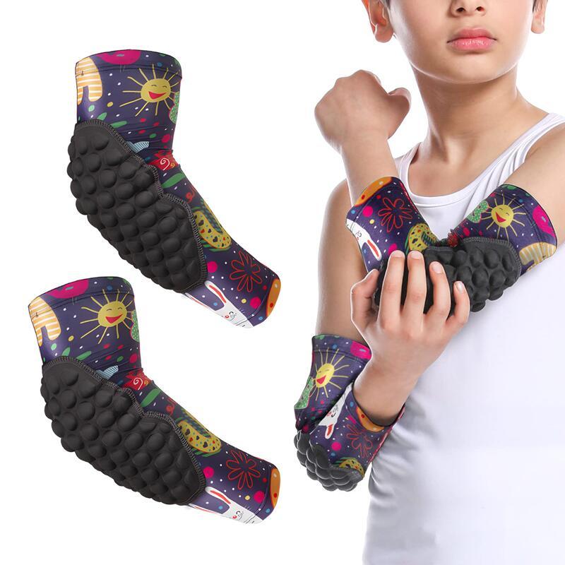 Youth Children Elbow Pads Sports Honeycomb Compression Elbow Pad Anti-Collision Arm Guard Basketball Tennis Protective Gear Chinese Wholesale Supplier