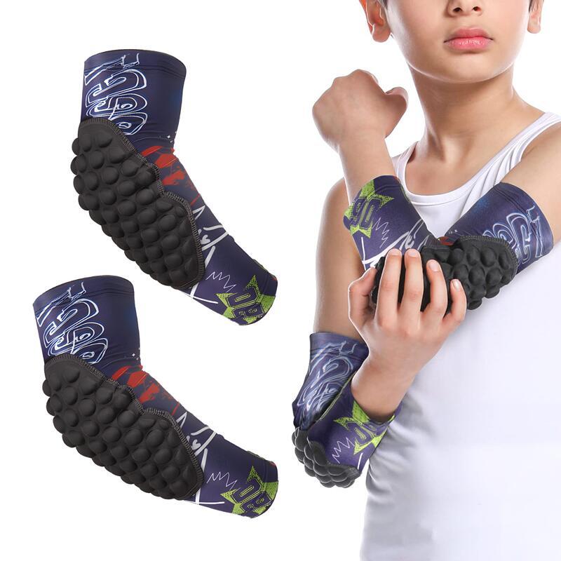 Youth Children Elbow Pads Sports Honeycomb Compression Elbow Pad Anti-Collision Arm Guard Basketball Tennis Protective Gear Chinese Wholesale Supplier