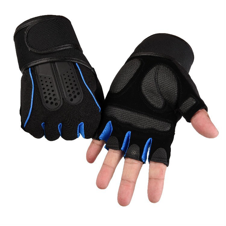 fingerless workout strap men dumbbell weight lifting gym wrist wraps gloves Large-Scale Factory
