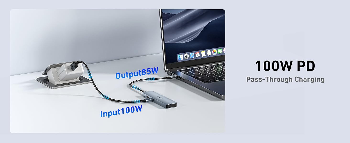 BENFEI 6-IN-1 USB-A/USB-C MULTI-PORT HUB 4K 60Hz HDMI PD 100W  1000Mbps Ethernet  USB3.0x3 Custom Manufacturing B2B