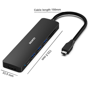 Customization USB C HUB 7in1 Multiport Adapter with USB-C to HDMI 4K@60Hz SD/TF Card Reader/3*USB 3.0/100W Power Delivery Global Wholesale Market Operations