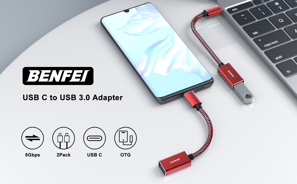 BENFEI USB C to USB 3.0 Adapter, 2 Pack USB C to A Male to Female Adapter 2 Packs, OTG Type C. Factory Wholesale Trade