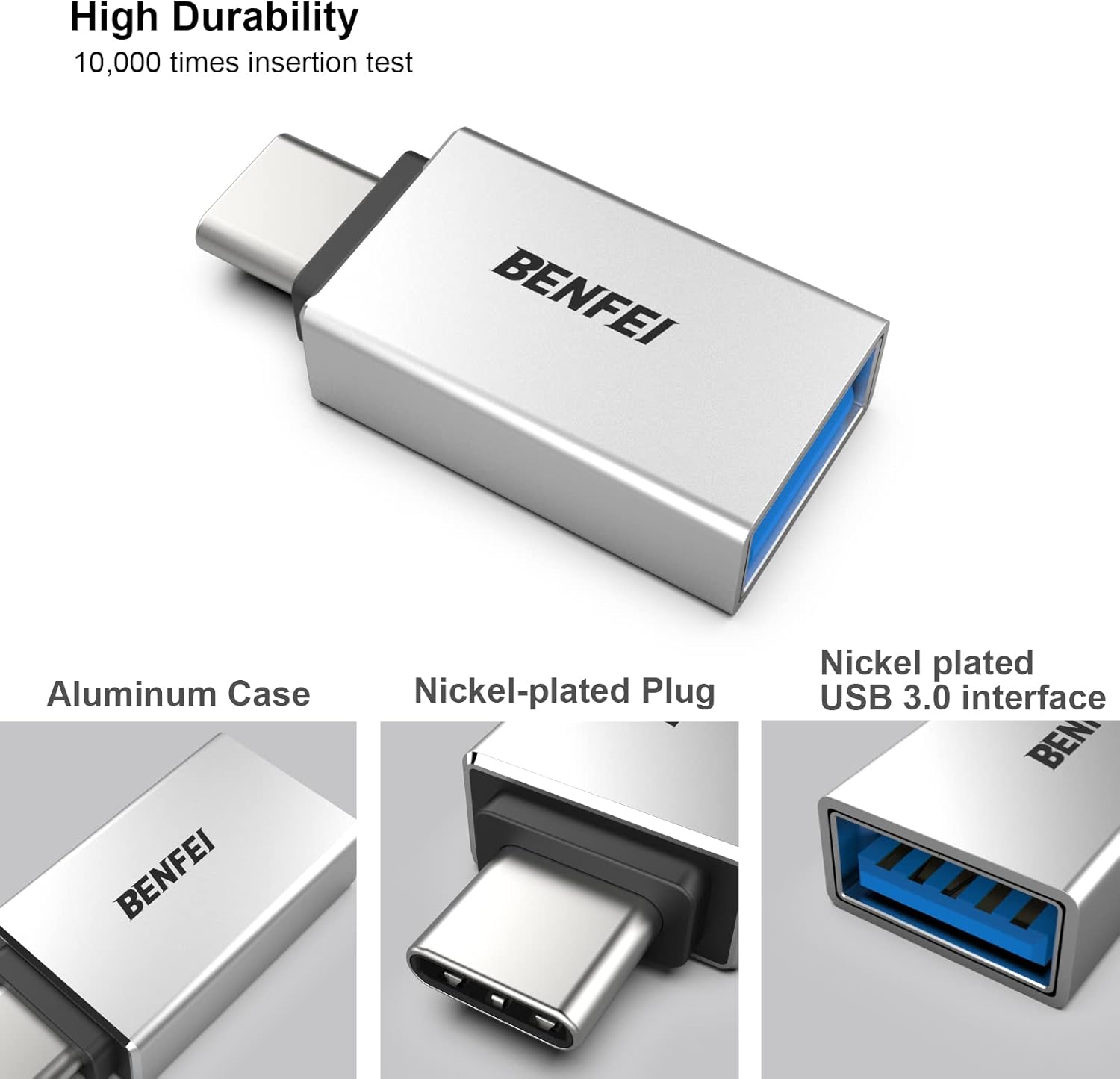 BENFEI USB C to USB 3.0 Adapter 3 Pack USB C to A Male to Female Adapter OEM Wholesale