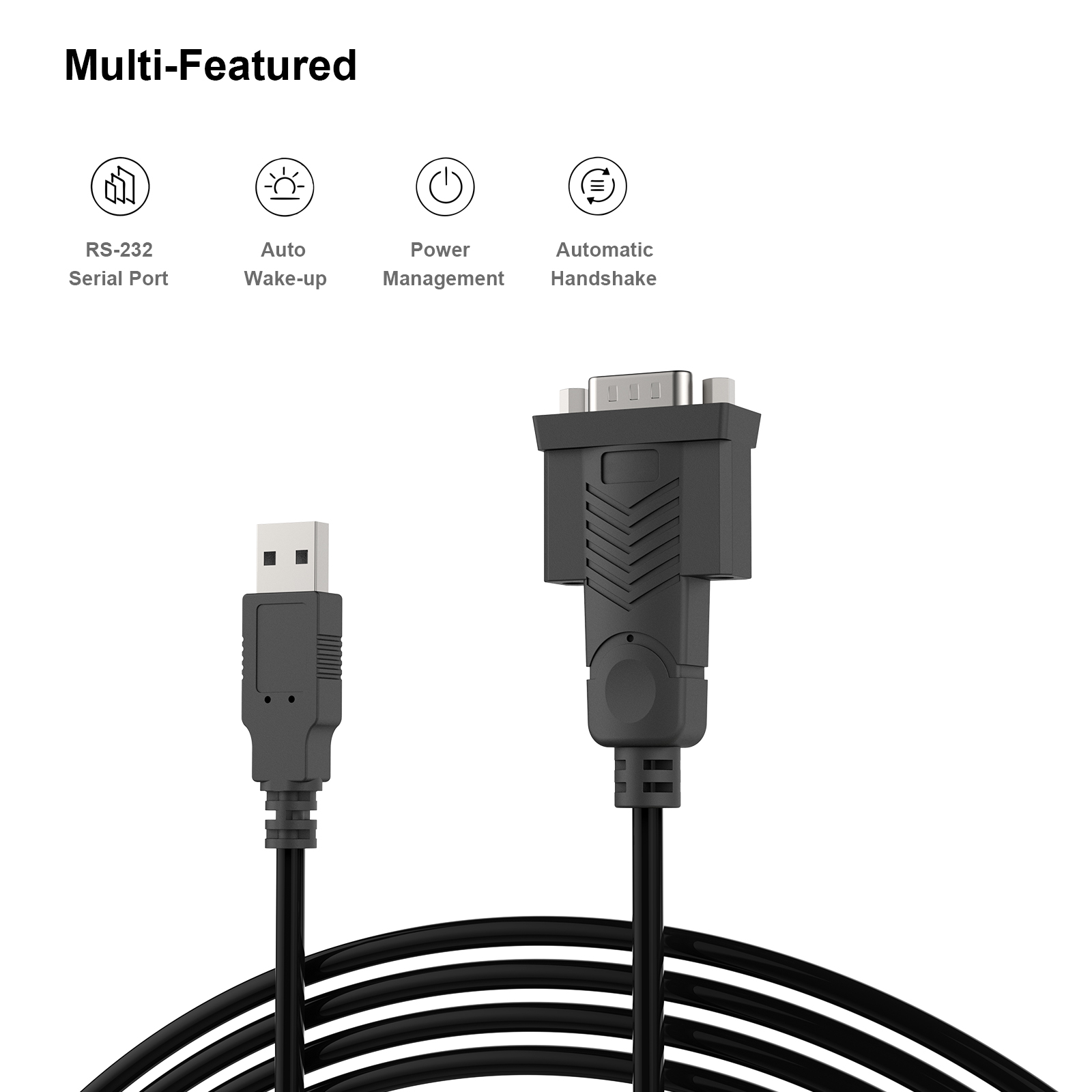 Customize USB to Serial 1.8 Meter USB to RS-232 Male 9-pin DB9 Serial Cable, Win11 10 8.1 8 7, Mac OS X 10.6 and Above Export Factory