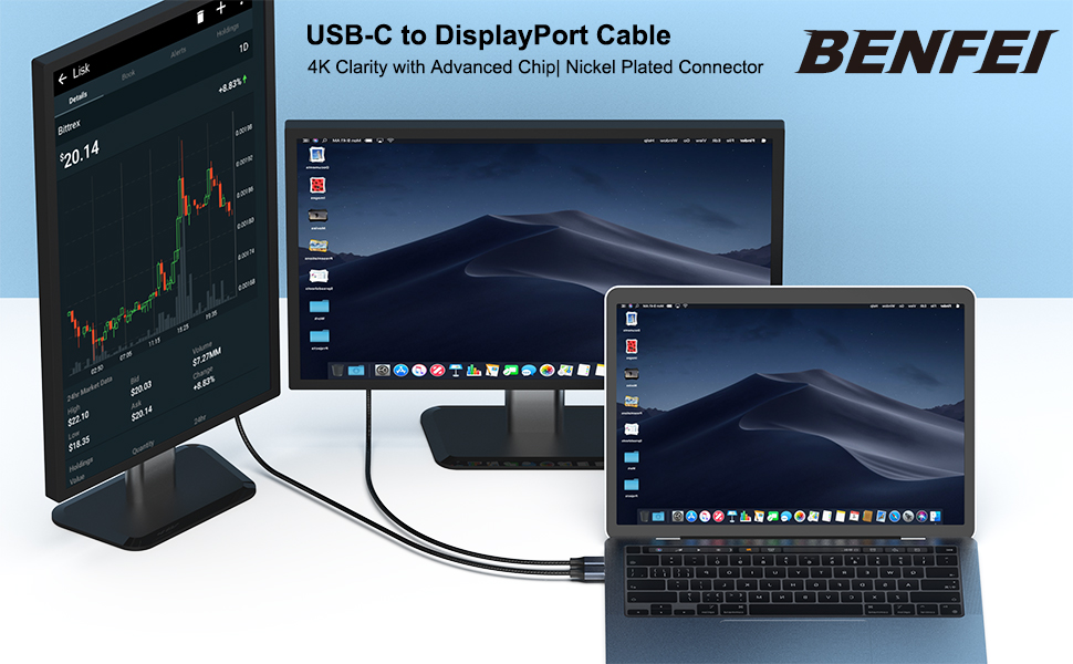 USB-C to DisplayPort 3 Meter Cable 8K@60Hz 4K@144Hz , USB Type-C to DisplayPort Cable Thunderbolt 3/4 Compatible Factory Wholesale