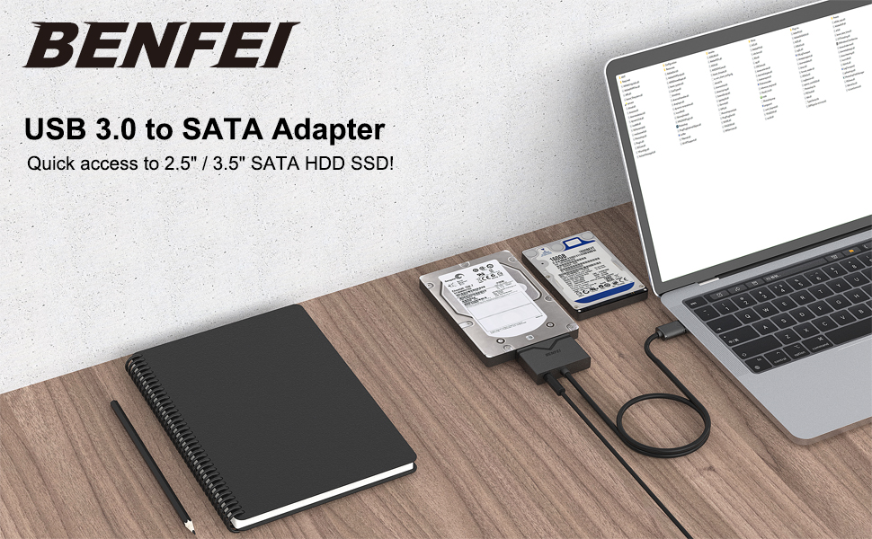 BENFEI SATA to USB 3.0 Cable, USB 3.0 to SATA III Hard Drive Adapter Compatible for 2.5 3.5 Inch HDD/SSD Hard Drive Disk with 12 Rapid Production Solutions Processing