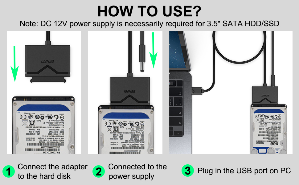 BENFEI SATA to USB 3.0 Cable, USB 3.0 to SATA III Hard Drive Adapter Compatible for 2.5 3.5 Inch HDD/SSD Hard Drive Disk with 12 Rapid Production Solutions Processing