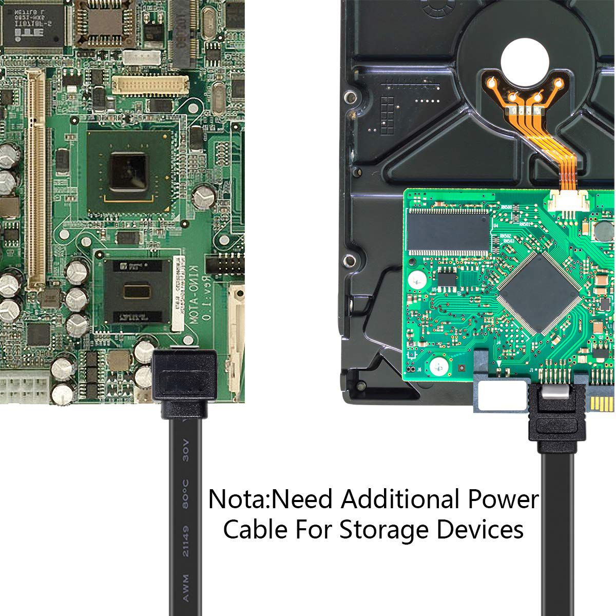 Customize SATA 3 Cable, SATA Cable III 6Gbps 90 Degree Right Angle with Locking Latch 45cm Affordable Wholesale Services