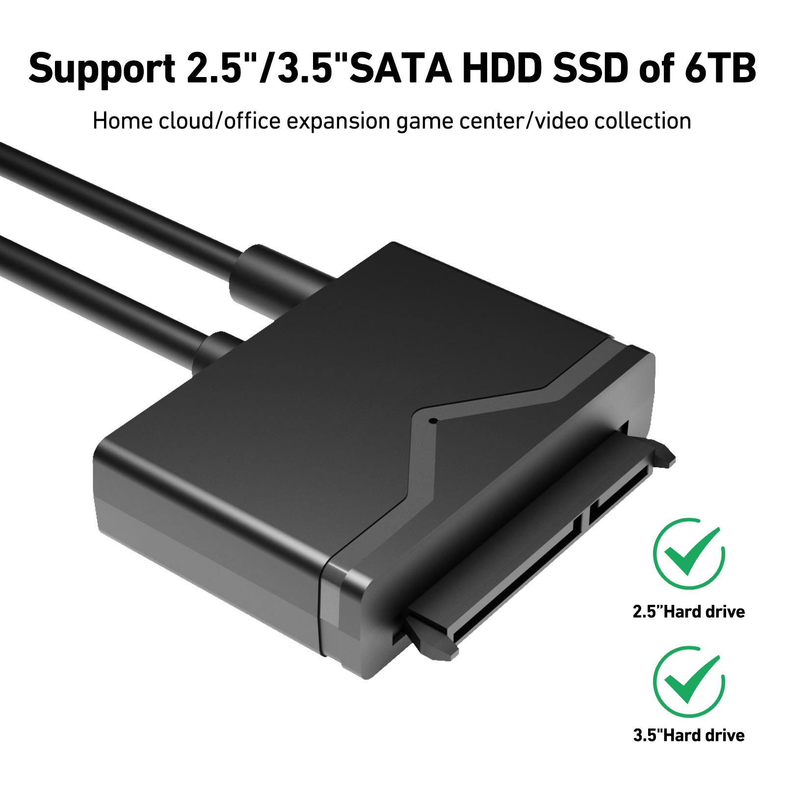 Customize SATA to USB 3.0 Cable, USB 3.0 to SATA III to Hard Drive Adapter  12V/2A Power Adapter, Support UASP Factory to Consumer Hub