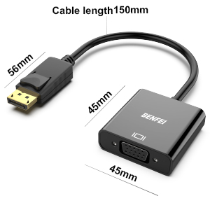 BENFEI DisplayPort to VGA, Gold-Plated DP to VGA Adapter (Male to Female) Compatible for Laptop or PC Factory Pricing