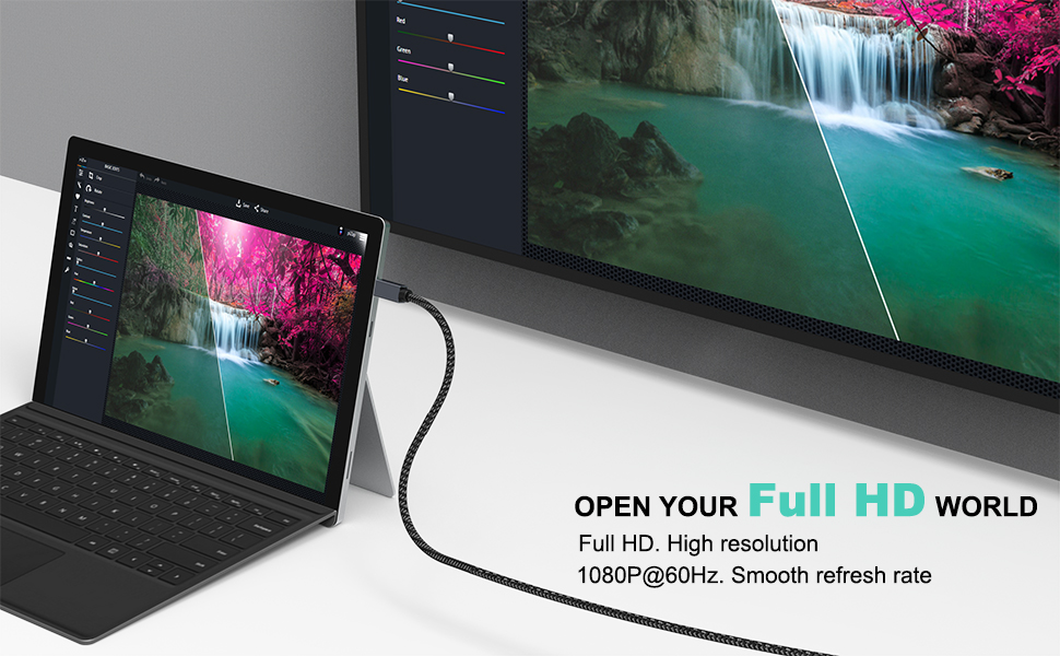 BENFEI Mini DisplayPort to HDMI 1.8 Meter Cable 4K@30Hz, Aluminum Shell, Nylon Braided Discount Wholesale Direct