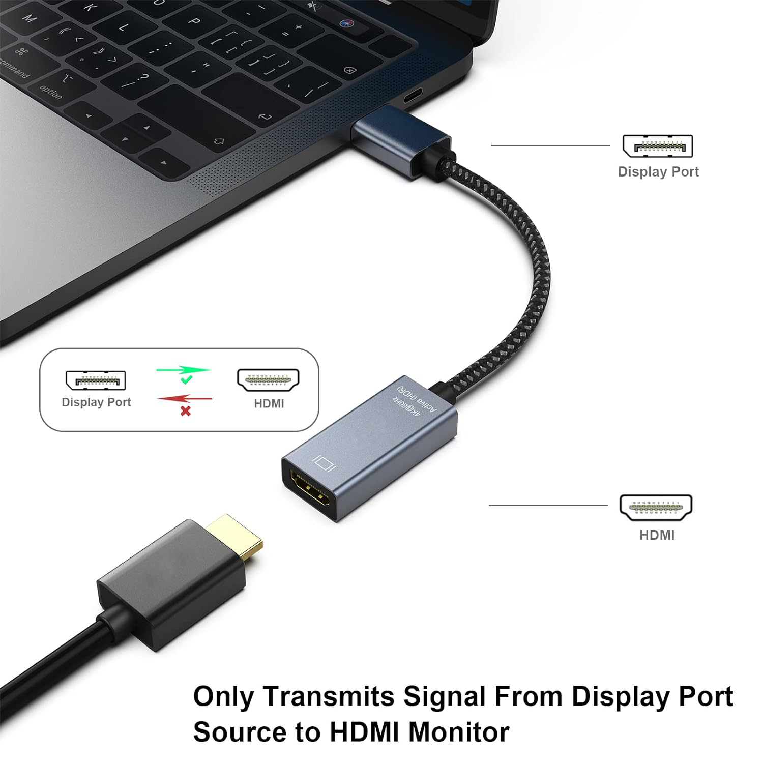 Customize Active DisplayPort to HDMI, DP to HDMI Adapter(4K@60Hz) Male to Female, Space Gray Manufacturing Industry