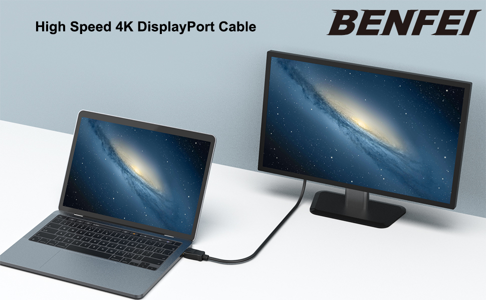 DisplayPort to DisplayPort 1.8 Meter Cable, BENFEI DP to DP Male to Male Cable Gold-Plated Cord, Supports 4K@60Hz, 2K@144Hz China Production Hub