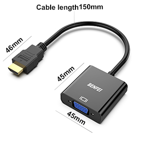 BENFEI HDMI to VGA, Gold-Plated HDMI to VGA Adapter Compatible for Computer, Desktop, Laptop, PC, Monitor and More - Black China Production Hub