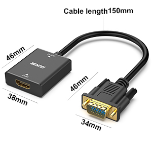 BENFEI HDMI to VGA, Uni-Directional HDMI Computer to VGA Monitor Adapter (Female to Male) with 3.5mm Audio Jack China Wholesale Factory Outlet