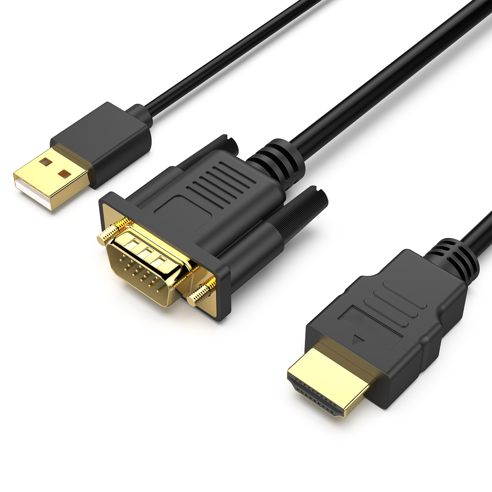 BENFEI VGA to HDMI Cable with Audio 1.8 Meter 1080P Cable from VGA Computer Laptop to HDMI Monitor TV Not Bidirectional Factory Wholesale Excellence