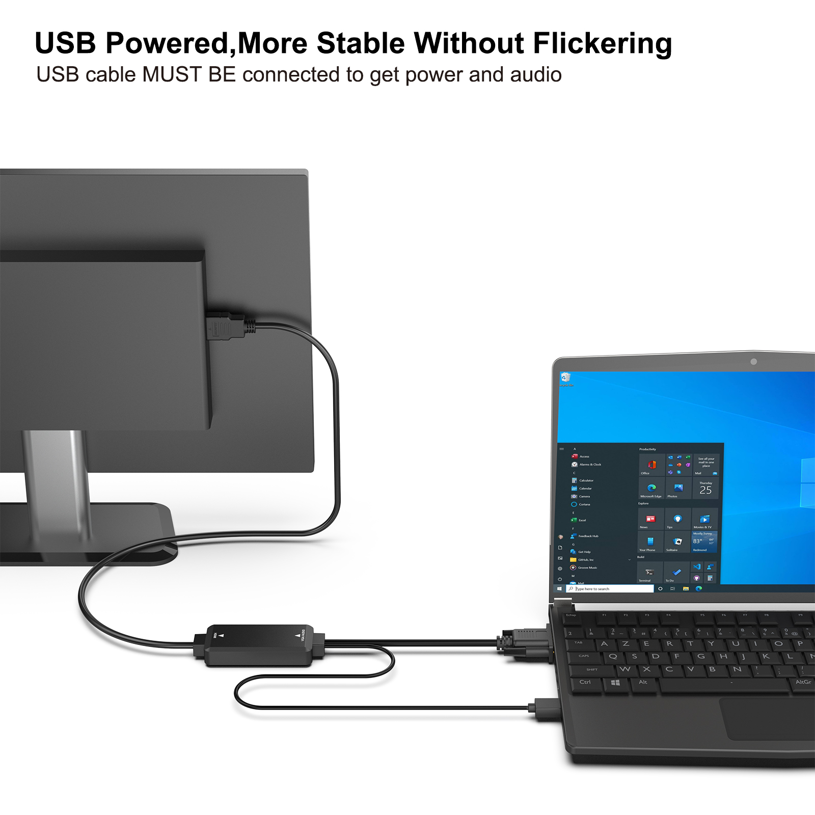 BENFEI VGA to HDMI Cable with Audio 1.8 Meter 1080P Cable from VGA Computer Laptop to HDMI Monitor TV Not Bidirectional Factory Wholesale Excellence