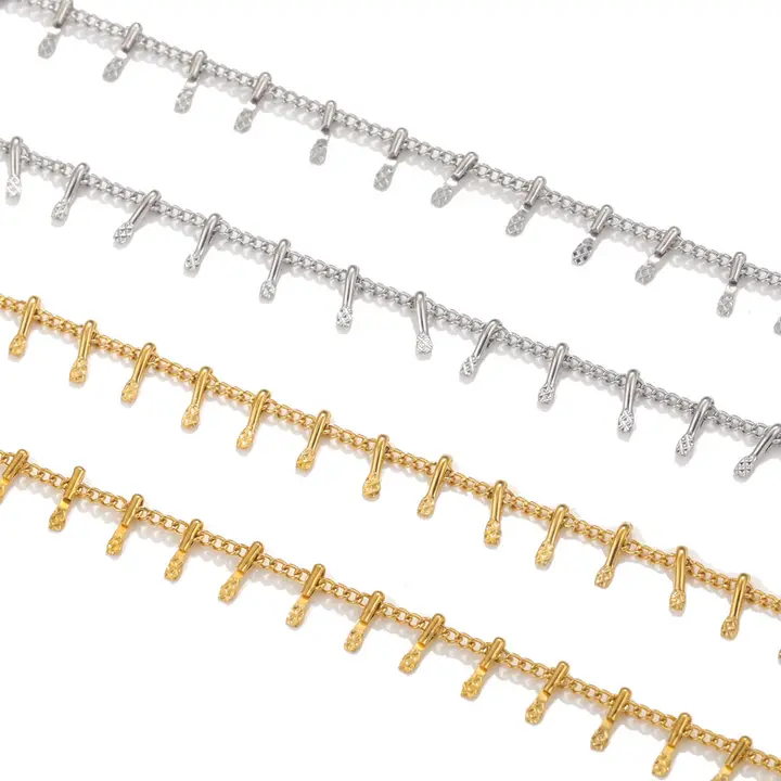 Wholesale Stainless Steel Gold Ripple Twist Link Chain For Diy Bracelet Necklace Jewelry Making Supplies Accessory