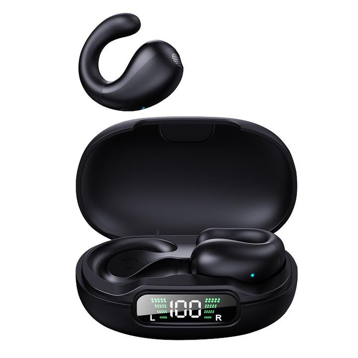 BT5.3 Led Display Music Headphones Waterproof Noise Cancelling Clip-on ears TWS ENC Mini Blue tooth Earphone Wireless Earbuds Contract-Based Manufacturing