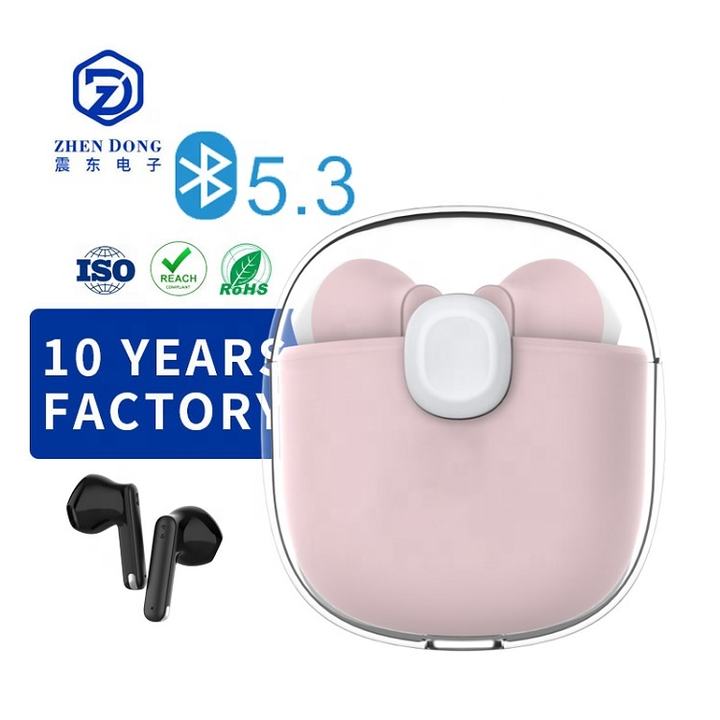 Best Selling BT5.3 Cute Transparent OEM ODM Mini TWS Earbuds Music TWS Earphones Competitive Manufacturing Pricing
