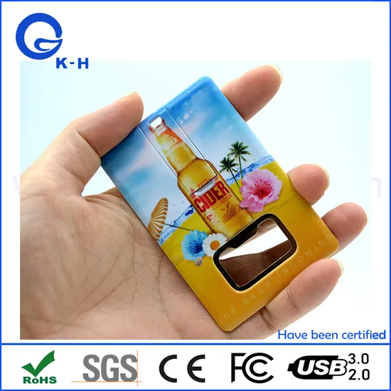 Credit Card Shaped Pen Drive with Bottle Opener Function