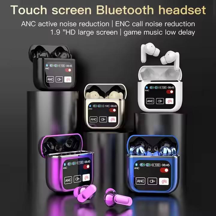 ENC Earphone Waterproof Digital Display LCD Screen Touch Control Earbuds In Ear Gaming Wireless Earbuds Earphone Export-Oriented Factory Custom Solutions