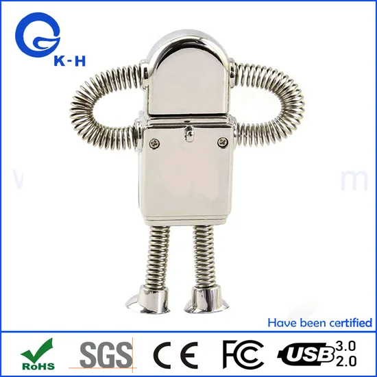 Free Engraved Logo Metal Robot Design USB Flash Disk