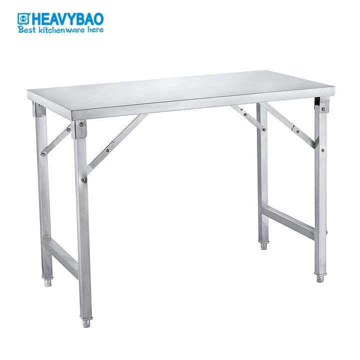 Heavybao Foldable Space Saving Stainless Steel Work Table without backsplash Bulk Supply